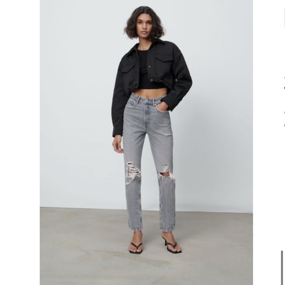 Zara Ripped Mom Fit Jeans